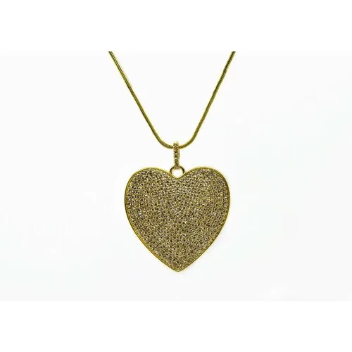 Комплект украшений Beauty подвеска сердце, стекло, длина 40 см, золотой