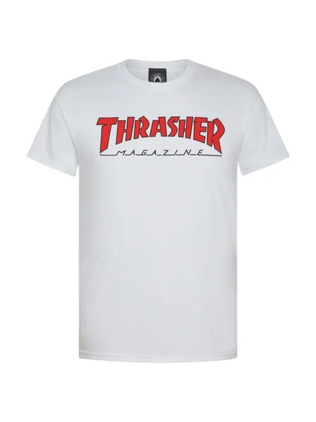 Thrasher футболка с контурным логотипом, белый