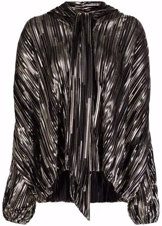 Alexandre Vauthier плиссированная блузка с эффектом металлик