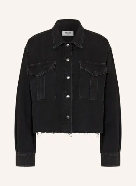 Укороченная джинсовая куртка nyx Agolde, черный