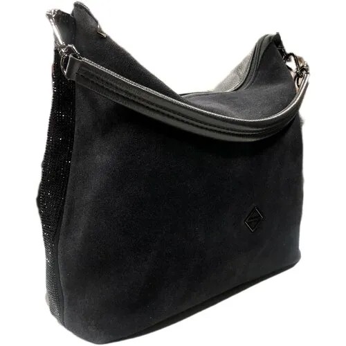 Сумка  торба Gilda Tohetti повседневная, натуральная замша, экокожа, вмещает А4, внутренний карман, серый