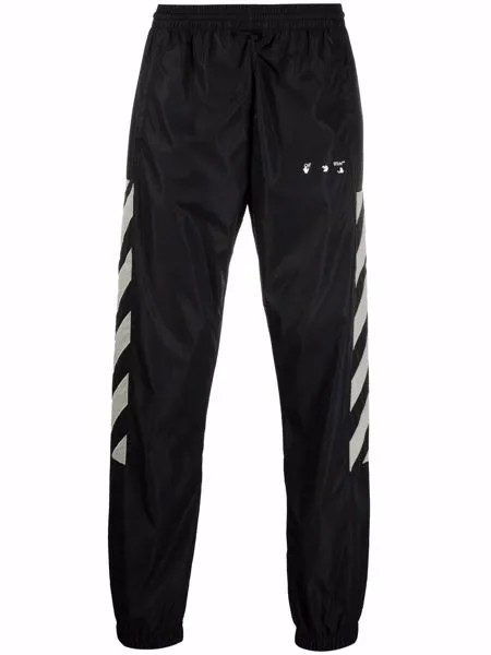 Off-White спортивные брюки с полосками Diag