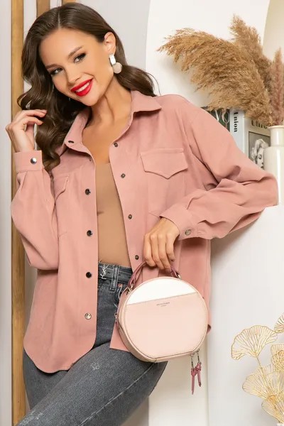 Рубашка женская LT Collection На пульсе моды розовая 48 RU
