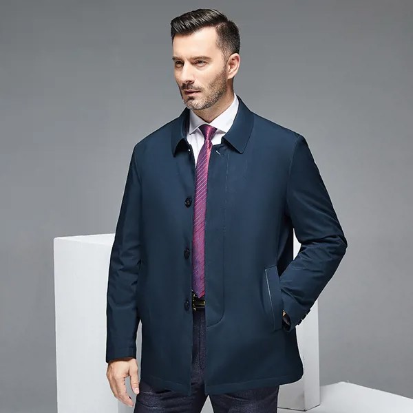 Европейская трендовая мужская хлопковая куртка для среднего возраста, осенне-зимнее шелковое хлопковое пальто, модная мужская легкая теплая повседневная одежда с хлопковой подкладкой