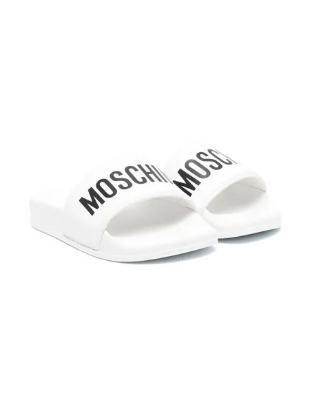 Moschino Kids шлепанцы с логотипом