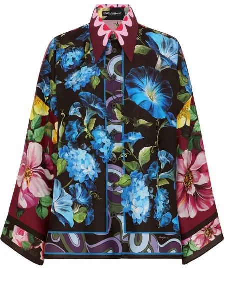 Рубашка Dolce&Gabbana Fiori print, черный