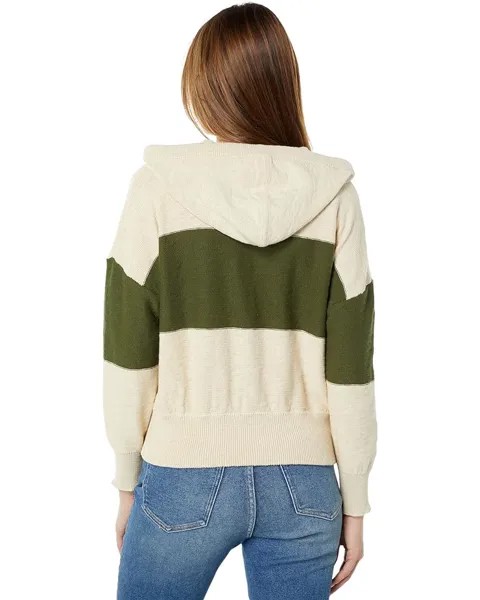 Свитер Madewell Dove Hoodie Color-Block, цвет Heather Artichoke