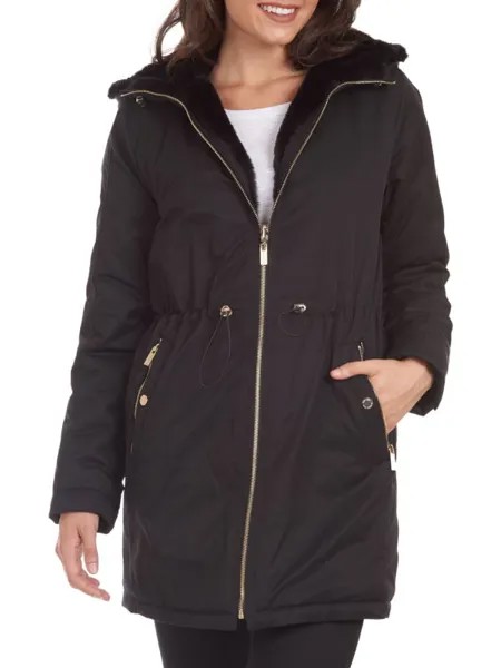 Двусторонняя Куртка Rachel Roy с подкладкой из искусственного меха, черный