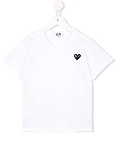 Comme Des Garçons Play Kids футболка с вышивкой логотипа