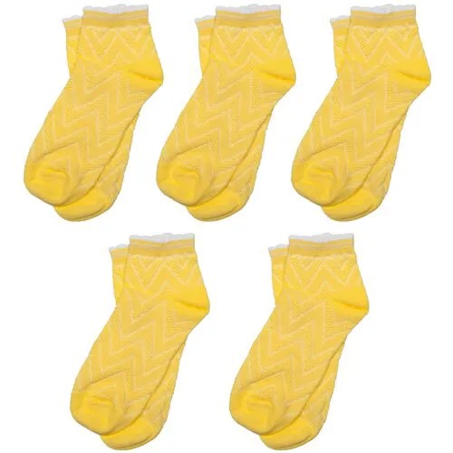 Носки ХОХ 5 пар, размер 20-22, желтый