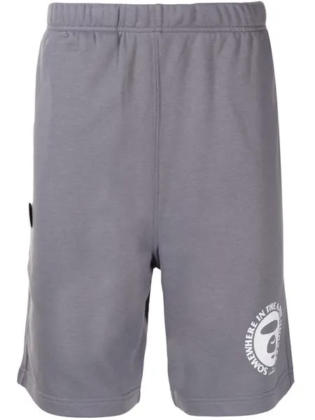 AAPE BY *A BATHING APE® шорты с нашивкой-логотипом