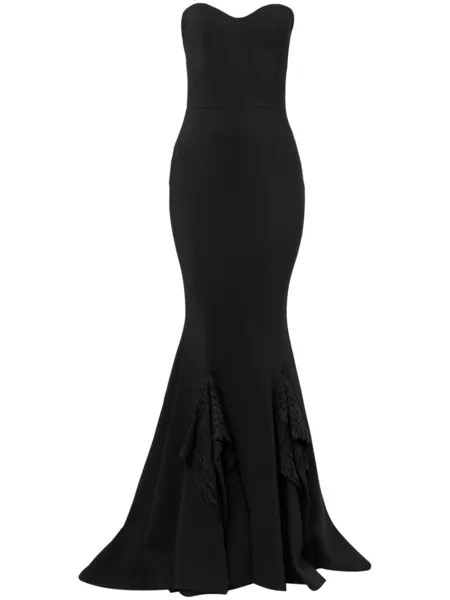Платье макси Cady с расклешенным подолом Zuhair Murad, черный