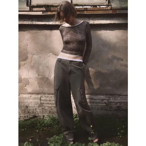 Брюки Befree Basic, размер M/170, оливковый