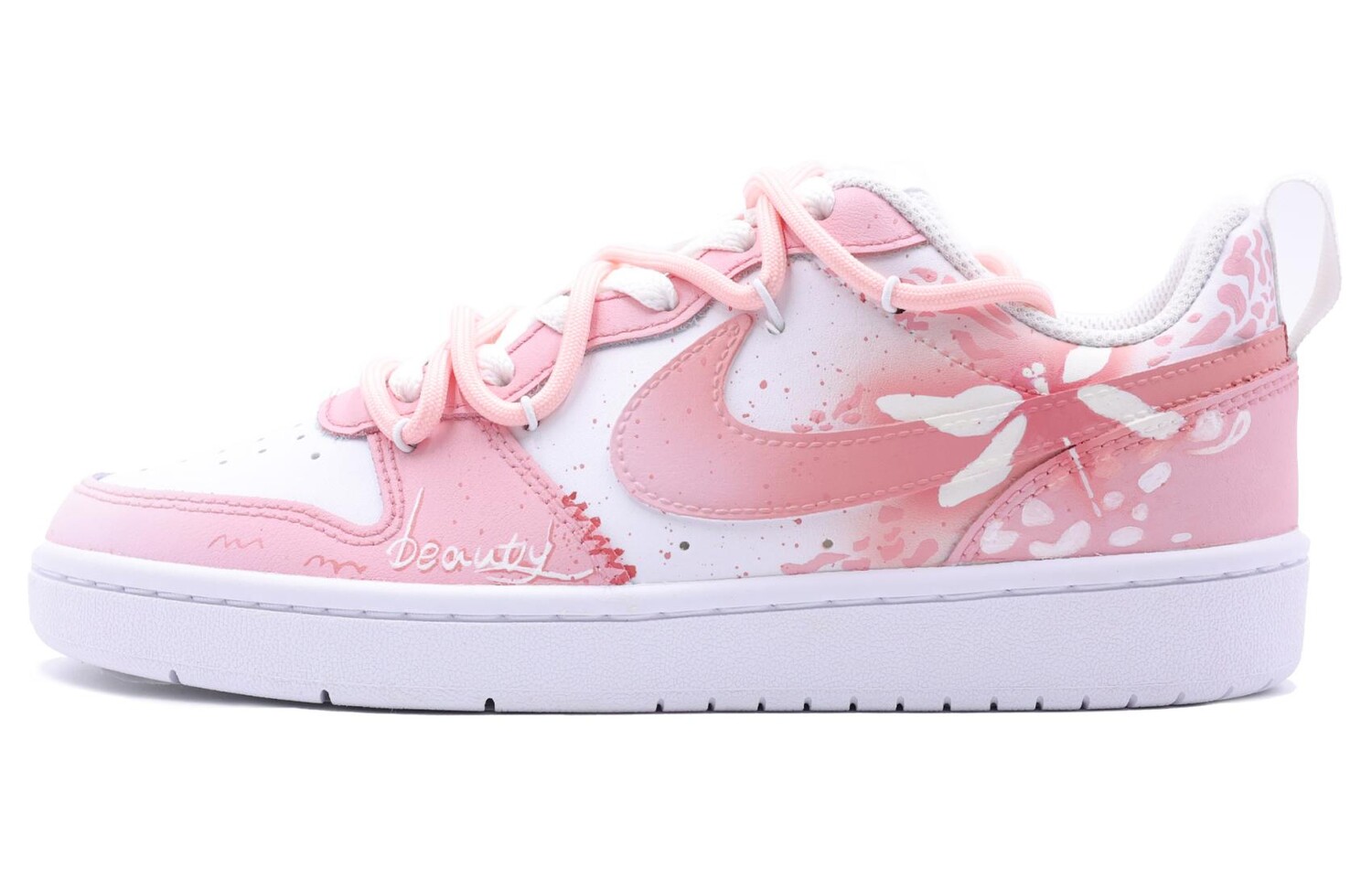 Кроссовки Nike Court Borough Skateboarding Shoes Women's Low-top White, розовый