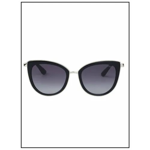 Солнцезащитные очки GUESS, черный, серебряный