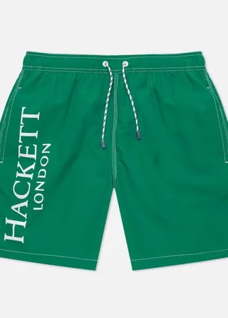 Мужские шорты Hackett Branded Solid Swim Trunks, цвет зелёный, размер M
