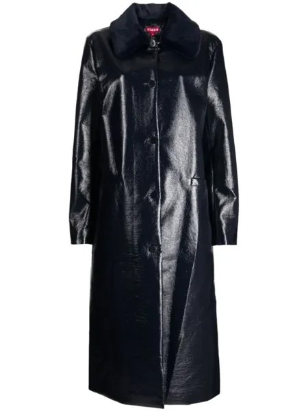 STAUD однобортное пальто Varnishes, синий