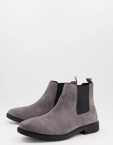 Серые ботинки челси с эластичной вставкой River Island-Серый