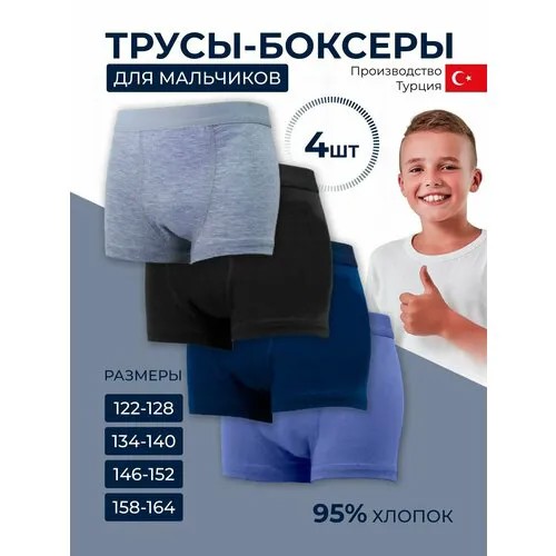 Трусы боксеры ALYA Underwear, 4 шт., размер 146-152, мультиколор
