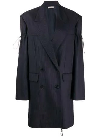 Nina Ricci пальто-блейзер в тонкую полоску с кулиской