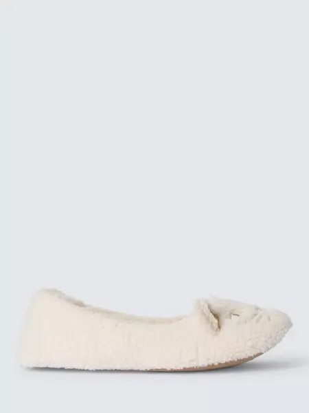 Тапочки John Lewis Cat Ballerina, цвет winter white