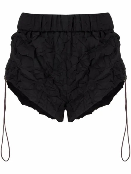 Dion Lee короткие шорты с жатым эффектом, черный