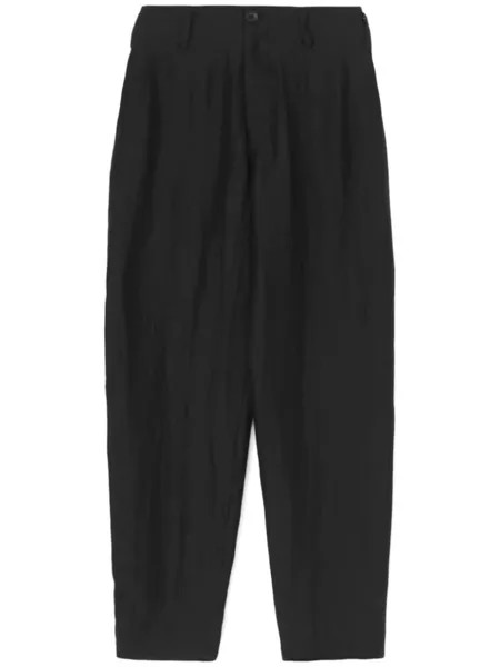 Зауженные брюки с эффектом складок Yohji Yamamoto, черный