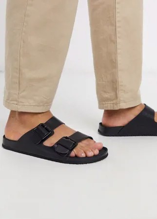 Черные сандалии с пряжками ASOS DESIGN-Черный цвет