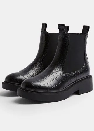 Черные ботинки челси на массивной подошве Topshop-Черный цвет