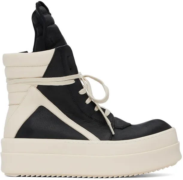 Черно-белые кроссовки Mega Bumper Geobasket Rick Owens, цвет Black/Milk/Milk