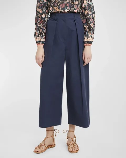 Укороченные хлопковые брюки Emery с широкими штанинами Ulla Johnson, цвет Midnight