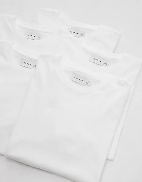 Topman – Набор из 5 классических белых футболок