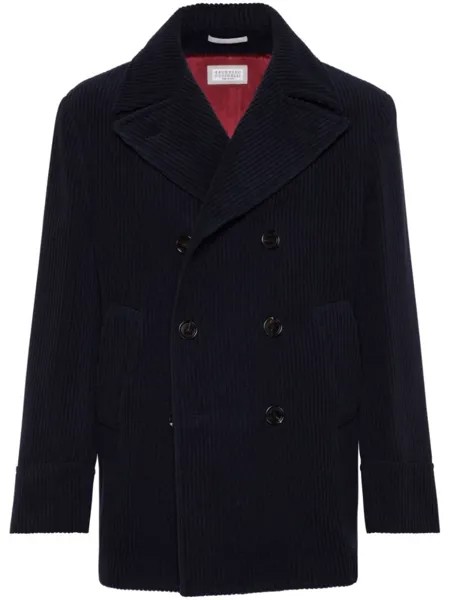 Brunello Cucinelli вельветовый бушлат, синий