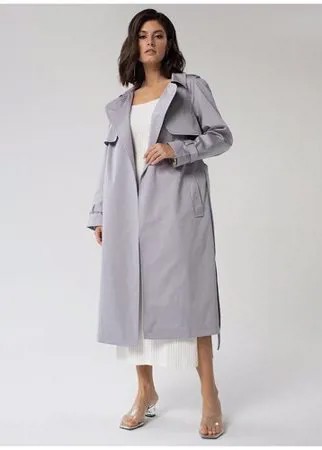 Хлопковый тренч Victoria Kuksina, серо-голубой, M/L