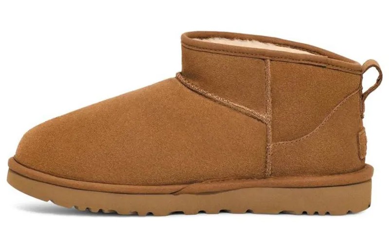 Зимние ботинки женские каштановые Ugg