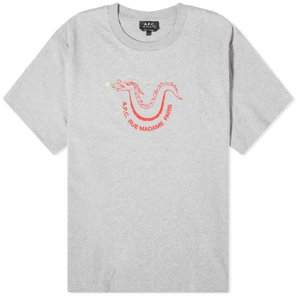 Футболка A.P.C. Cny Fire, цвет Heather Grey