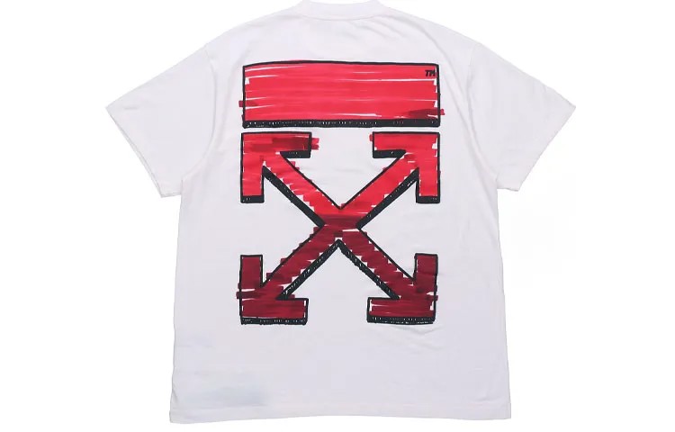 Футболка большого размера с надписью Marker Arrow Off-White, белый