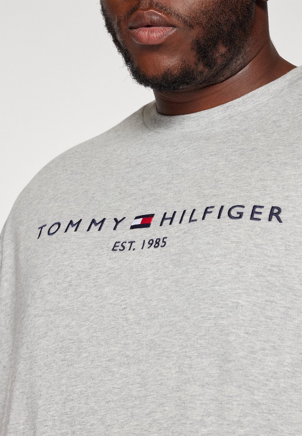 Футболка с принтом Logo Tee Tommy Hilfiger, серый