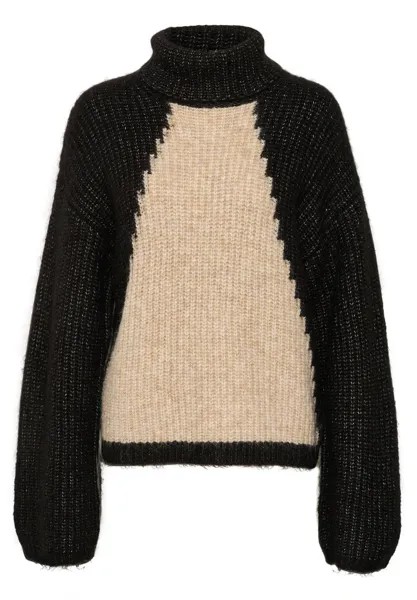 Свитшот Kaffe SIGRID ROLLNECK, цвет black  sand melange