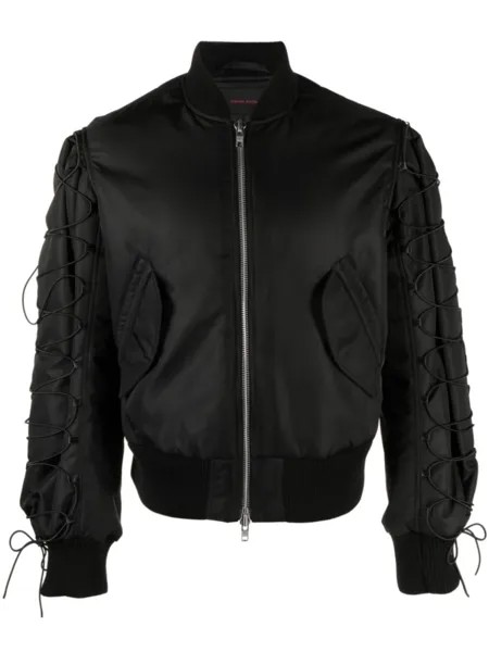 Simone Rocha бомбер со шнуровкой, черный
