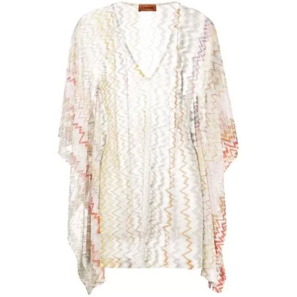 Платье sheer zigzag print tunic Missoni, мультиколор