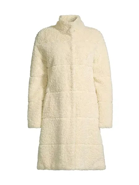Стеганое пальто из шерпы Donna Karan New York, цвет cream