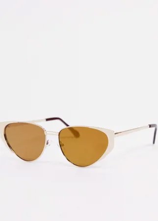 Солнцезащитные очки в овальной золотистой оправе AJ Morgan-Золотистый