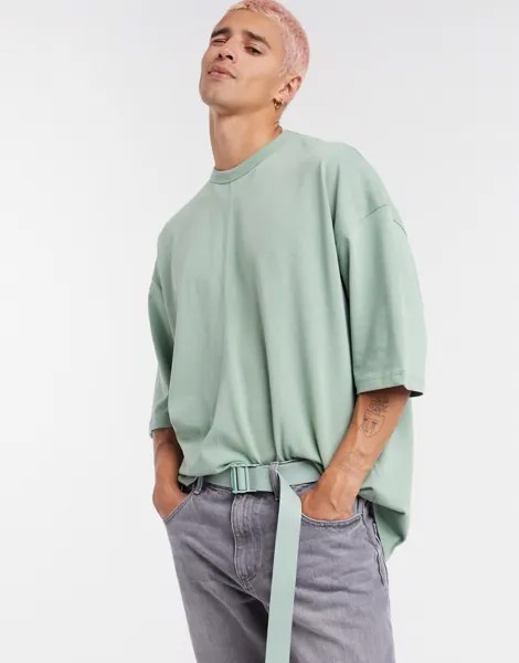 Зеленая плотная oversized-футболка ASOS DESIGN​​​​​​​-Зеленый цвет