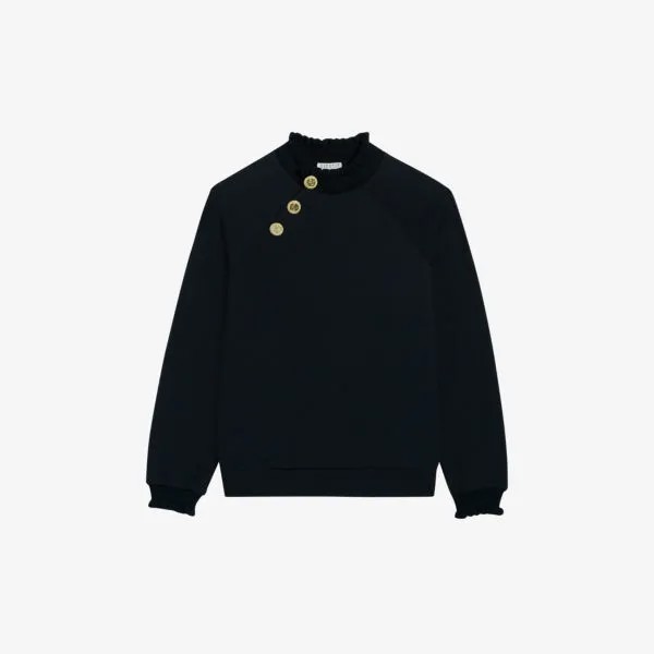 Толстовка из смесового хлопка с высоким воротником и пуговицами Claudie Pierlot, цвет bleus