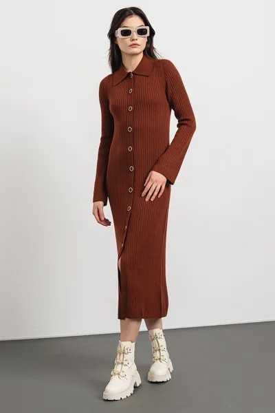 Платье из шерсти Stefanel, коричневый