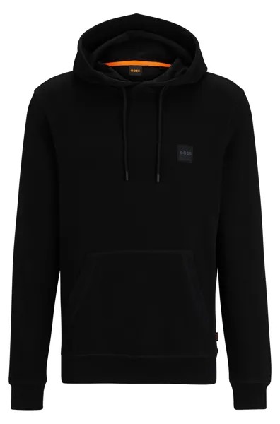 Толстовка Hugo Boss French-terry-cotton Hooded With Logo Patch, черный