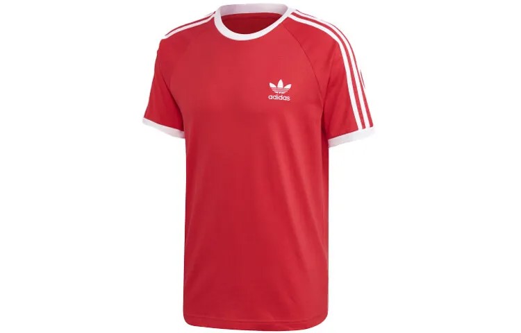Футболка с тремя полосками, мужская, красная Adidas Originals, красный