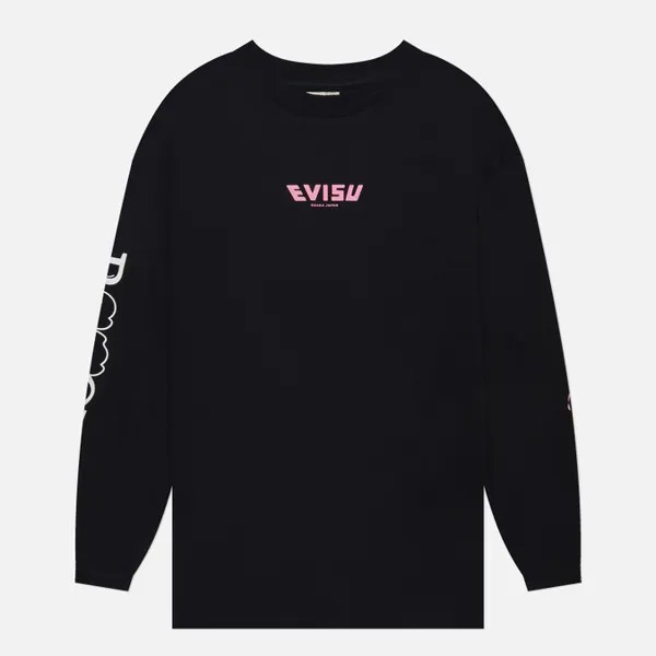 Женский лонгслив Evisu Daruma Slogan Printed чёрный, Размер L