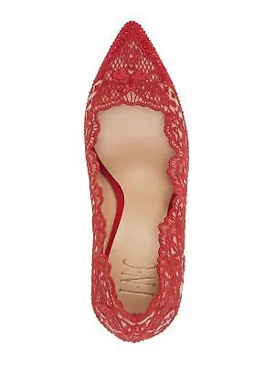 Женские туфли-лодочки без шнуровки Kyomi красного цвета со стразами и острым носком на шпильке INC, 6 м